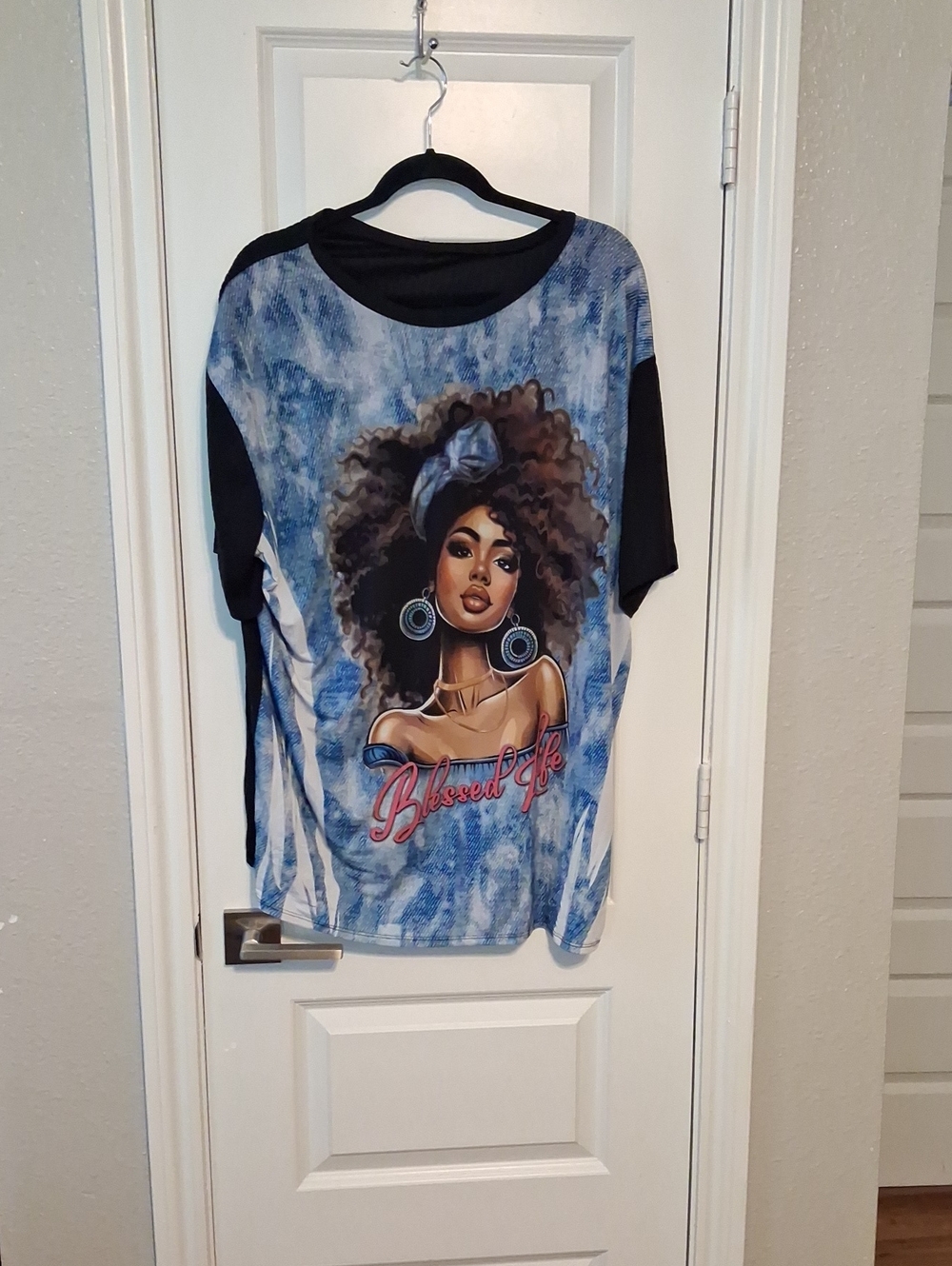 Blessed Life Blue Graphic Women’s Top